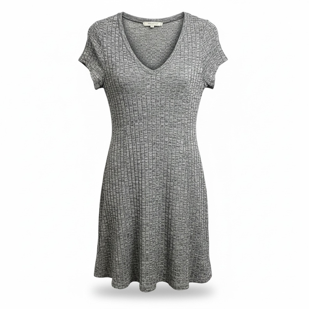 Emerald Heather Gray Knit Mini Dress